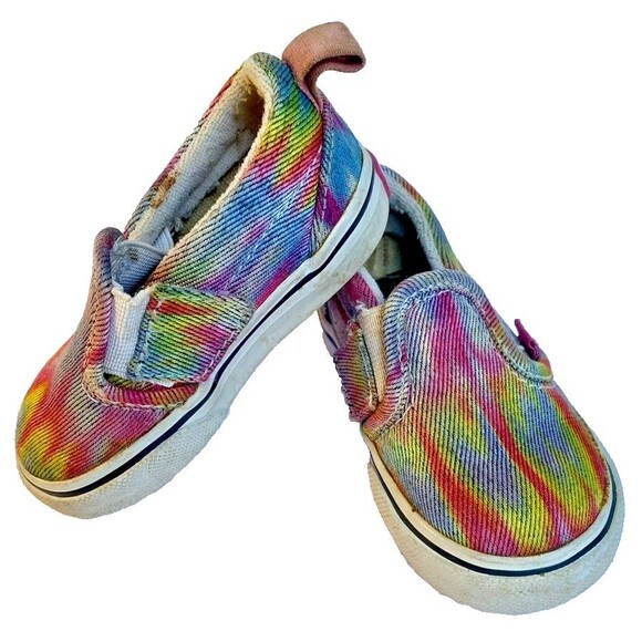Vans Girl's Slip-On Rainglow Rainbow Colorful Baby Toddler -Size 4.0 Play Shoes - Picture 1 of 14